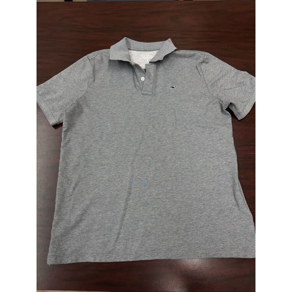 Vineyard Vines Boys Edgartown Polo Grey Short Sleeve Shirt Size X-Large (18)